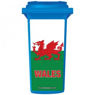 Welsh Flag Style Wheelie Bin Sticker Panel